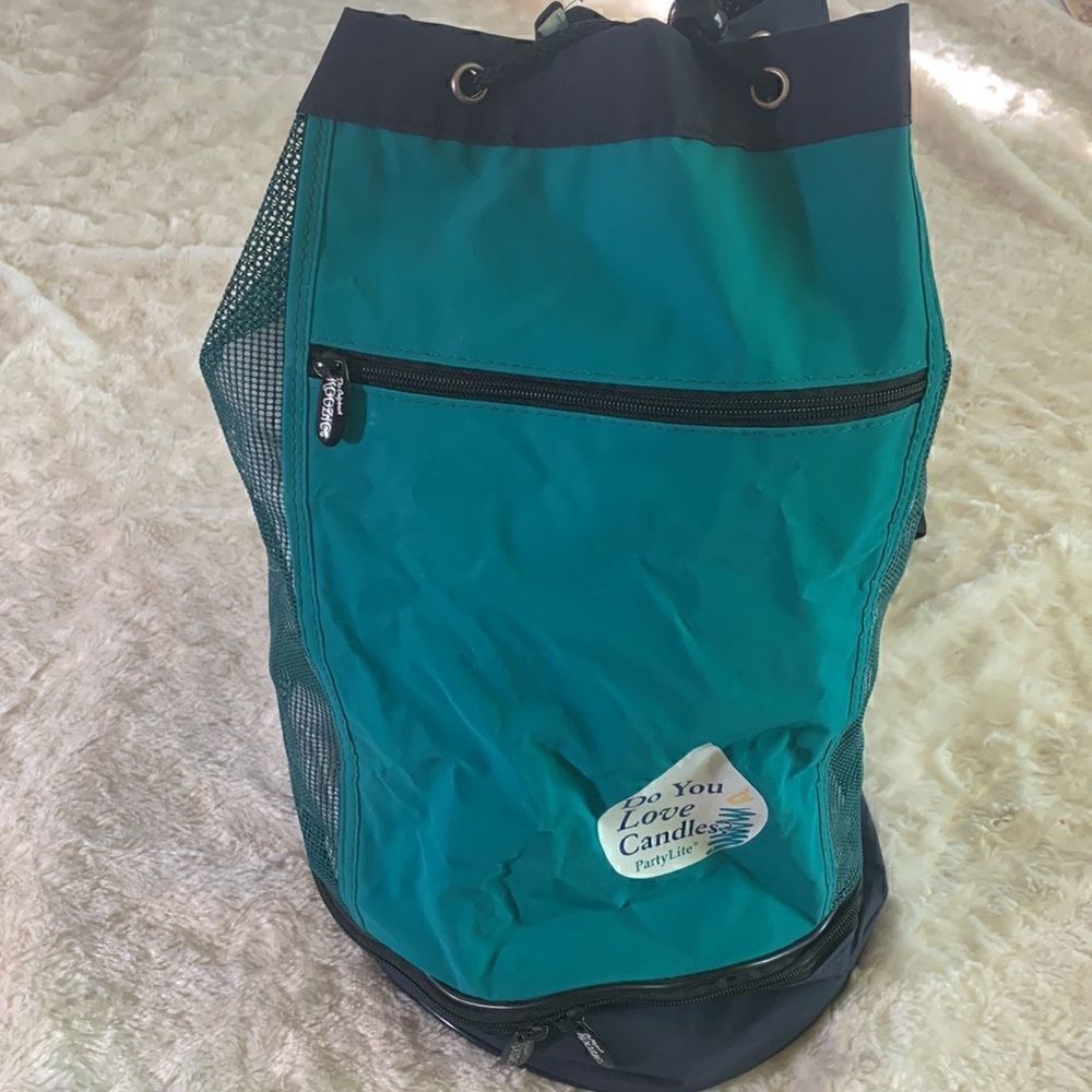 The Original Koozie Vintage Cooler Beach Bag Drawstring & Shoulder Strap 17"Tall